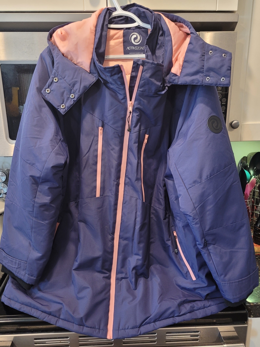 Pennington's Active Zone Navy and Pink Hooded Winter Jacket